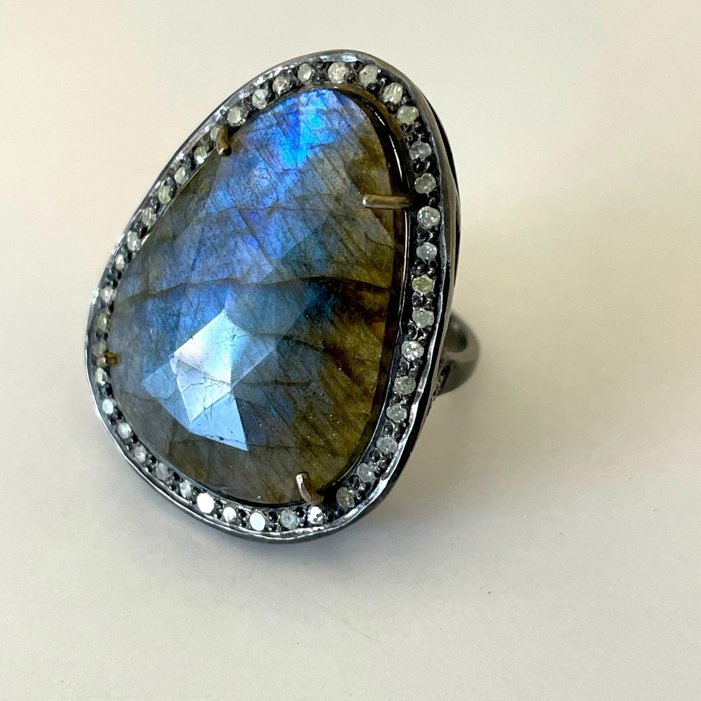 Boho Chic Labradorite Indian Ring - image 1